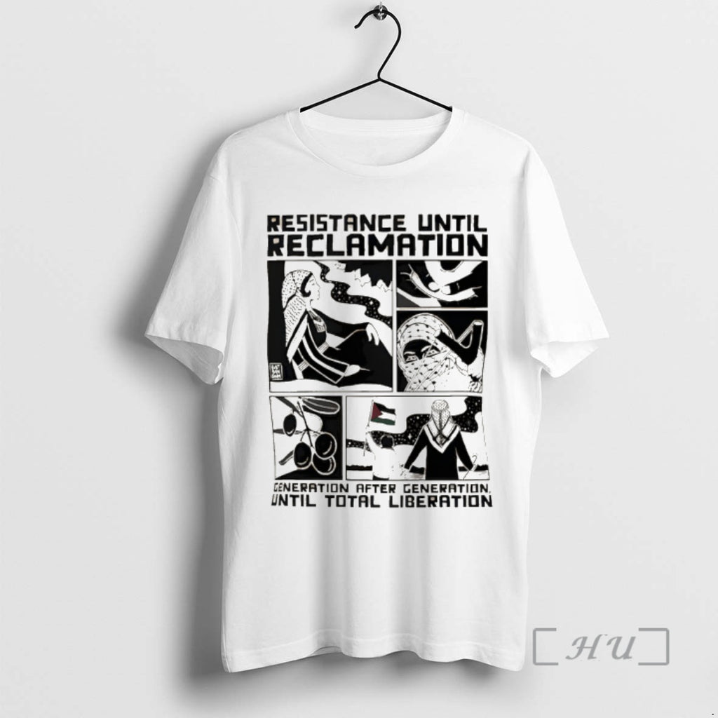 Officials Free Palestine Resistance Until Reclamation Generation After Generation Until Total Liberation Premium T Shirts