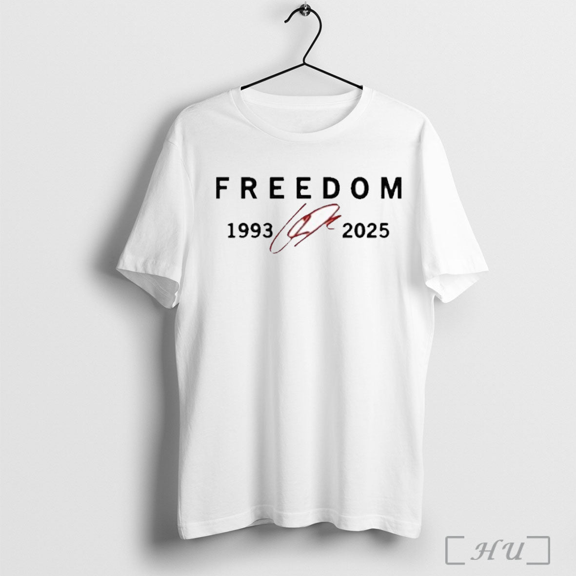 Officials Freedom Red Signature 1993 2025 Charlie Kirk T Shirt
