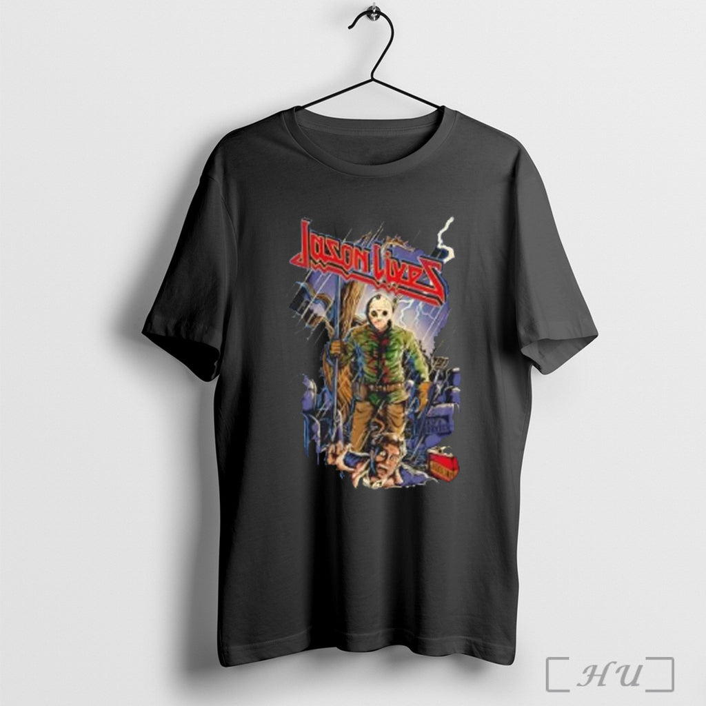 Officials Friday The 13th Metal Jason Voorhees Halloween T Shirt