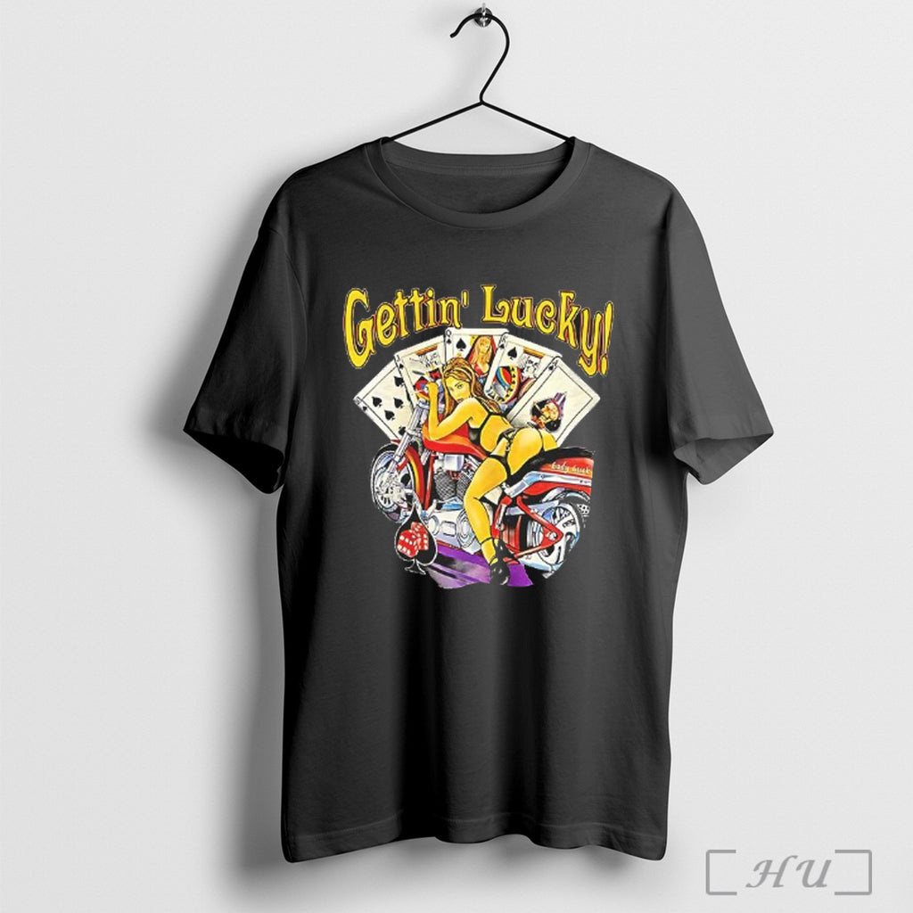 Officials Gettin Lucky Biker Ls T Shirt