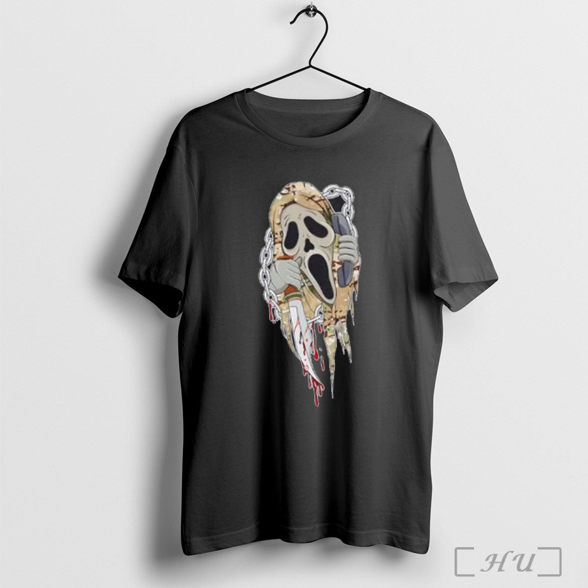 Officials Ghostface Camo Halloween T Shirt