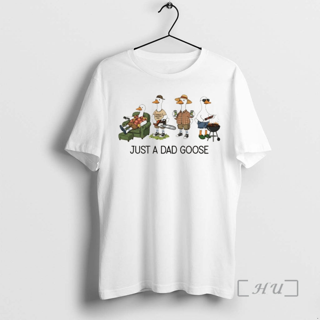 Officials Goose Dad Silly Goose Just A Dad Goose Worlds Okayest Dad Premium T Shirts