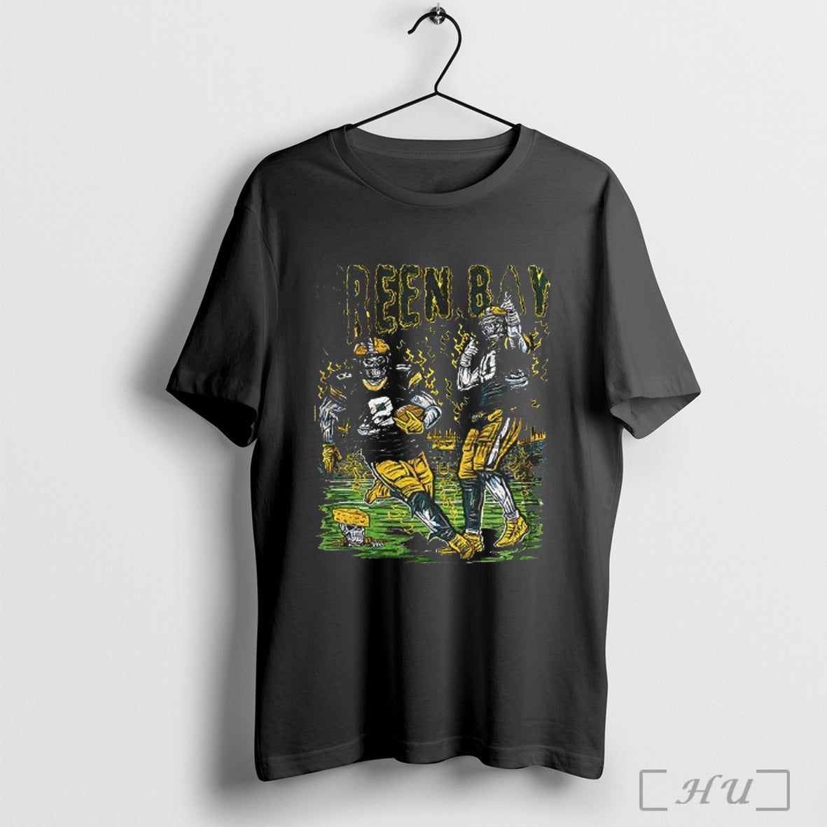 Officials Green Bay Packers Zombie Football Players Halloween Graphic T Shirt