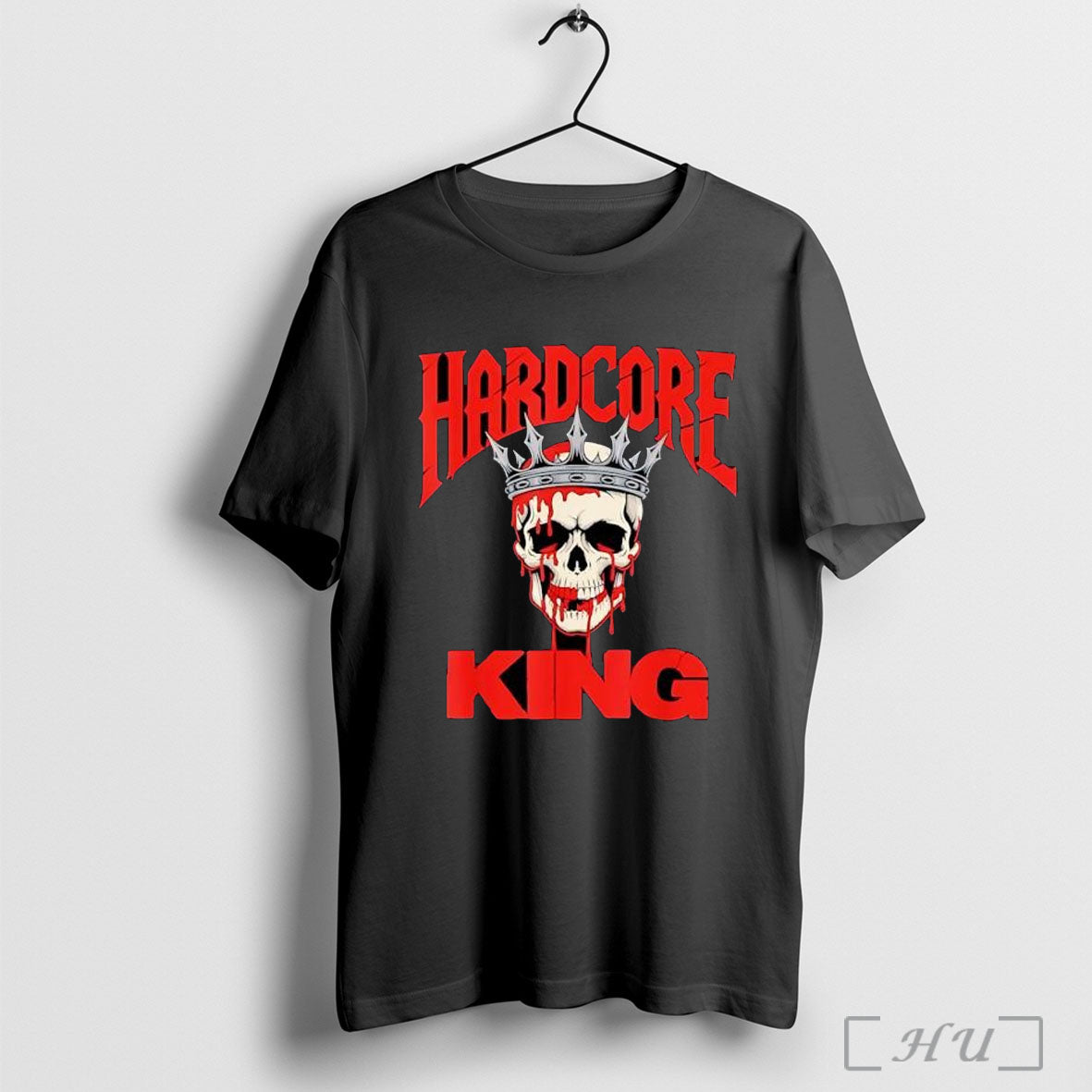 Officials Hardcore King Bloody Skull With Crown Gothic T Shirt