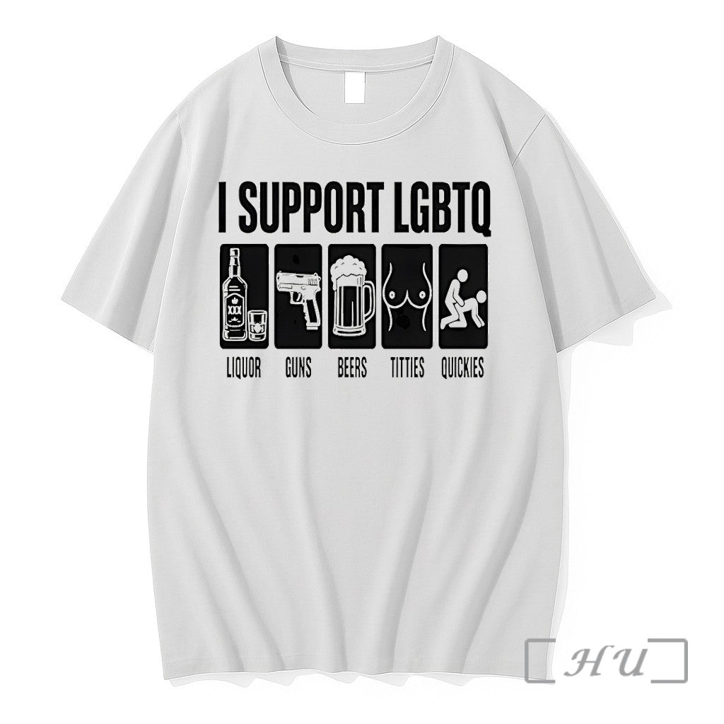 Officials I Support Lgbtq Liquor Guns Beers Tittles Quickies Pride Month 2026 Premium T Shirts