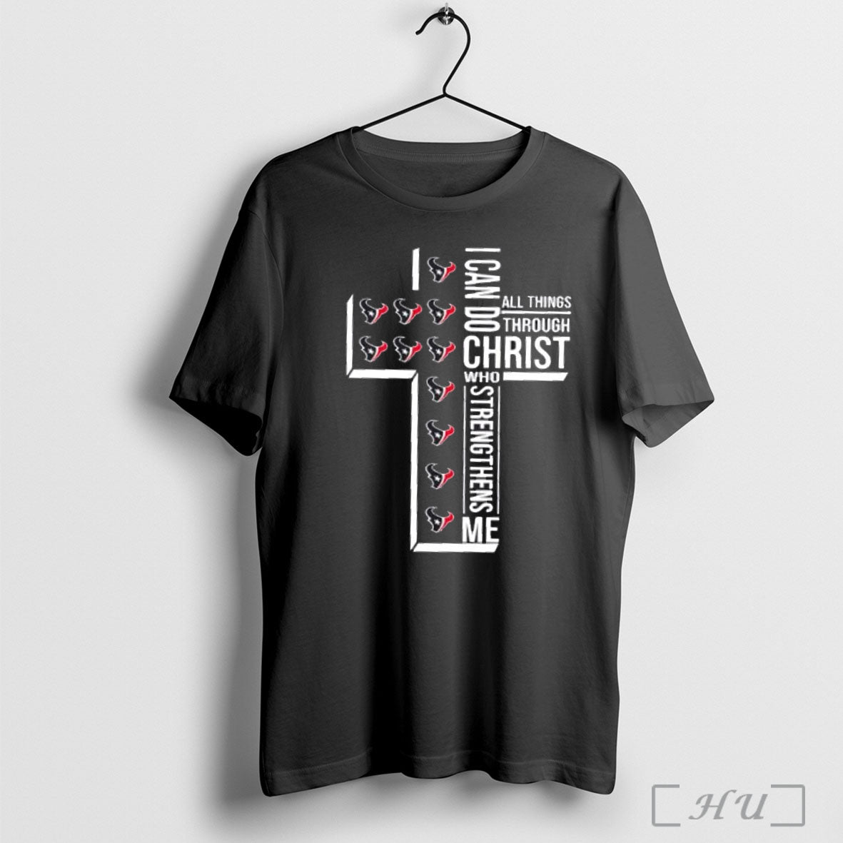 Officials I Can Do All Things Through Christ Who Strengthens Me Houston Texans Football Cross