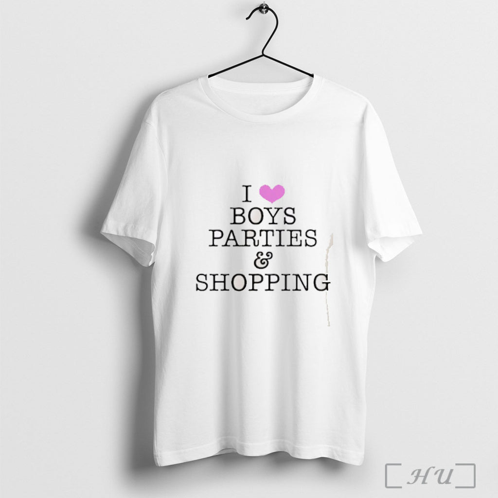 Officials I Love Boys Parties And Shopping T Shirt