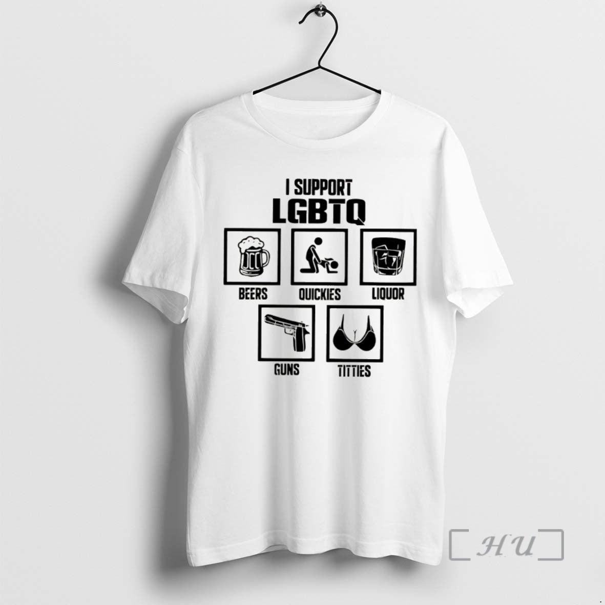Officials I Support Lgbtq Beers Quickies Liquor Guns Titties Pride Month Graphic Premium T Shirts