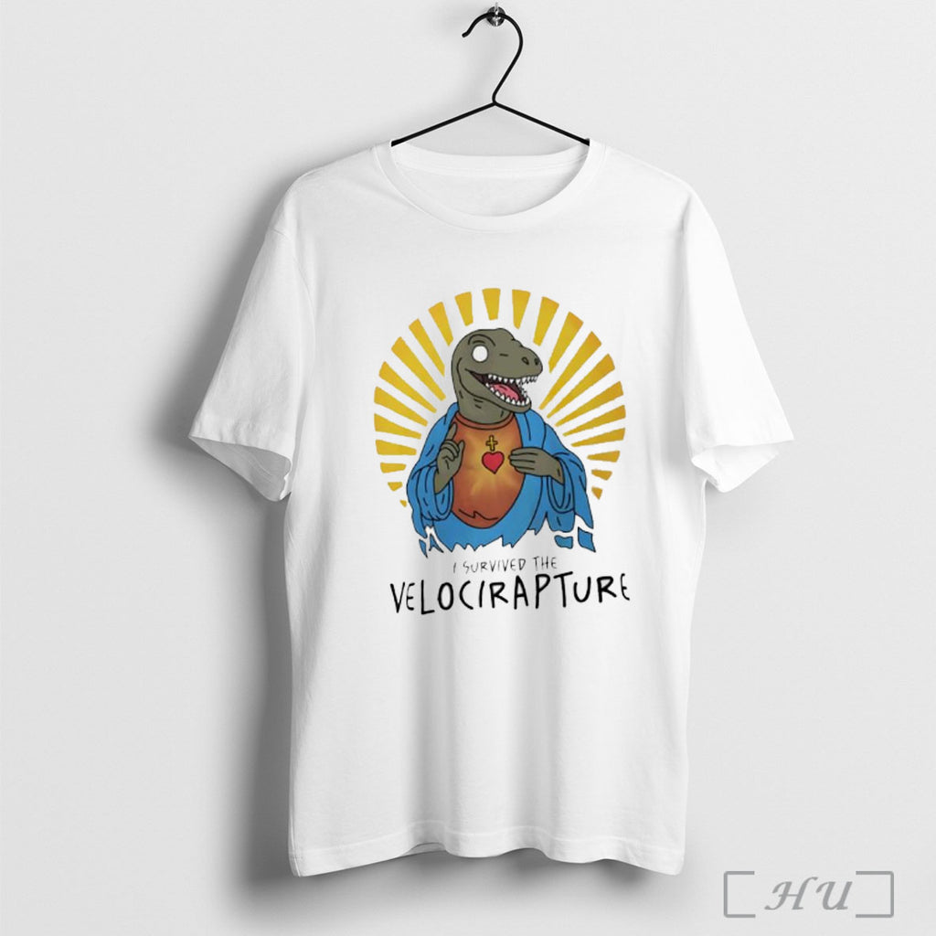 Officials I Survived The Velocirapture Raptor Jesus Graphic T Shirt