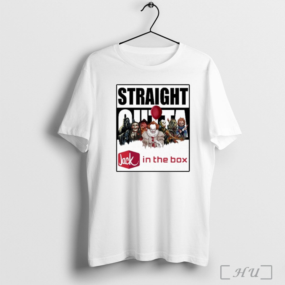 Officials Jack In The Box Logo Straight Outta Horror Film Halloween T Shirt