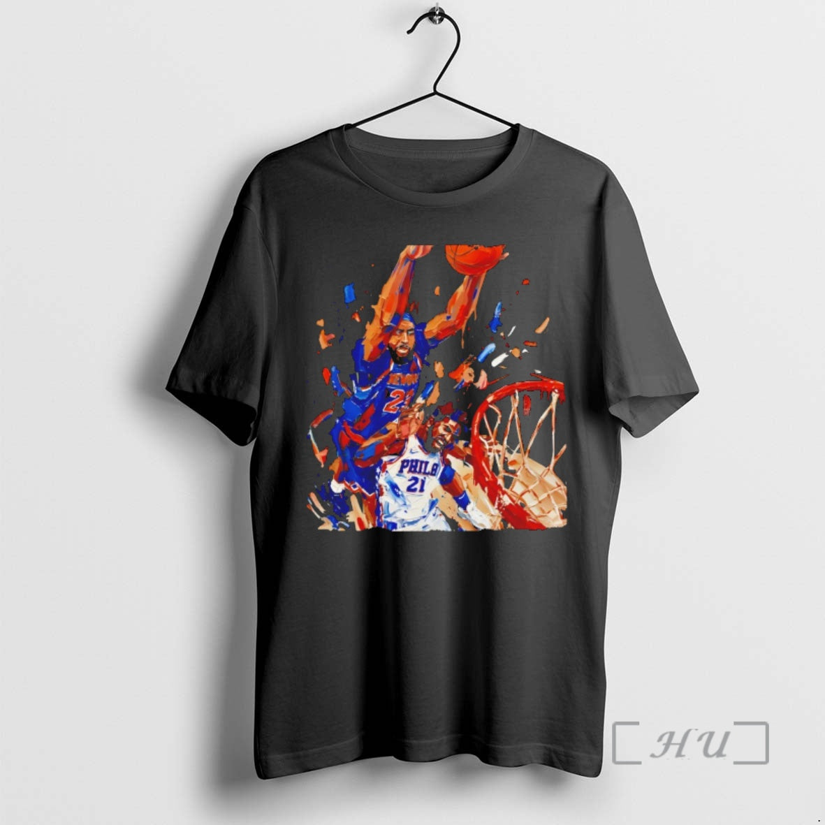 Officials Joel Embiid Defense Mitchell Robinson New York Knicks Basketball Art 2026 Premium T Shirts