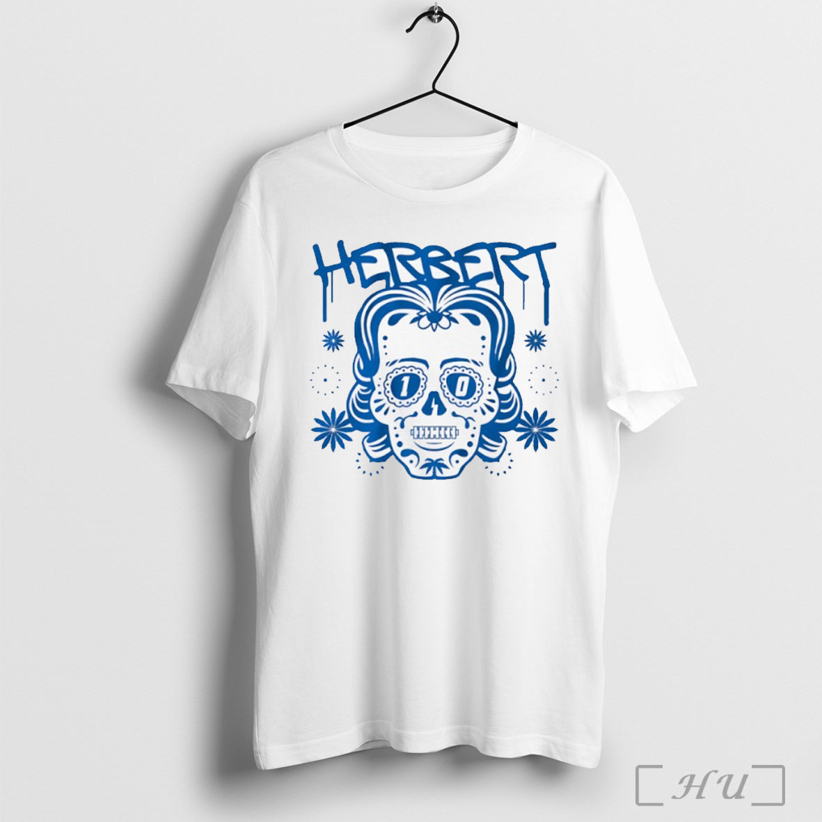 Officials Justin Herbert Los Angeles Chargers 10 Sugar Skull Remix T Shirt