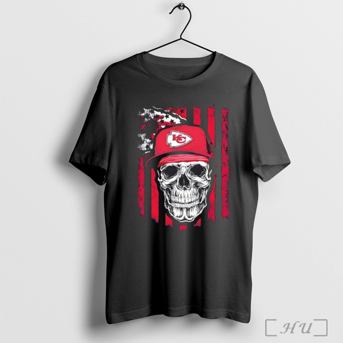 Officials Kansas City Chiefs X Skull Hip Hop Us Flag T Shirt