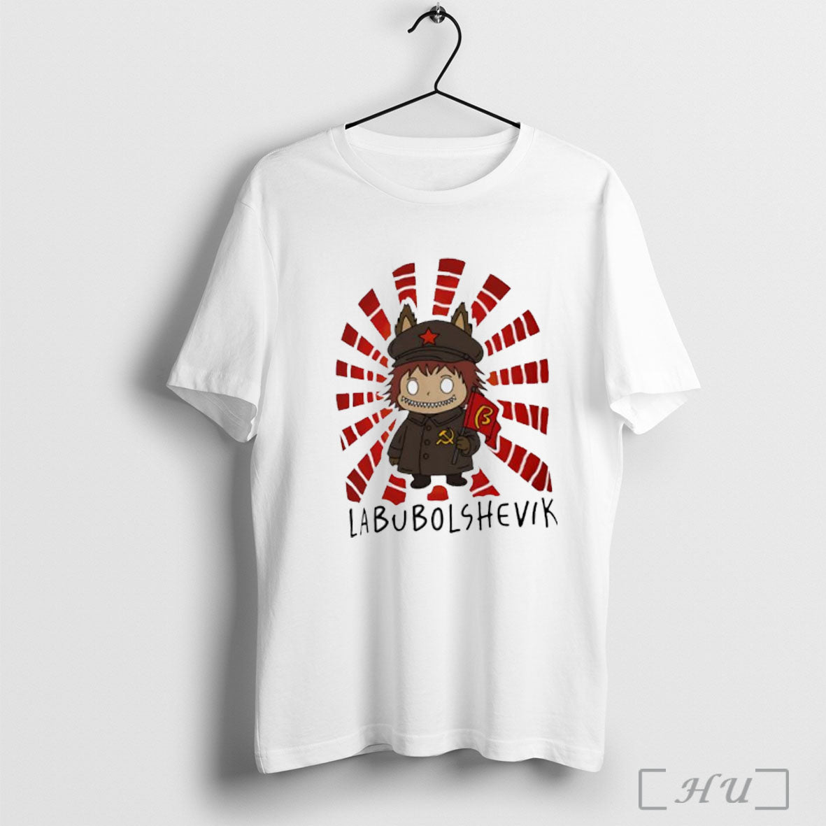 Officials Labubolshevik Labubu Japanese Rising Sun Flag Graphic T Shirt