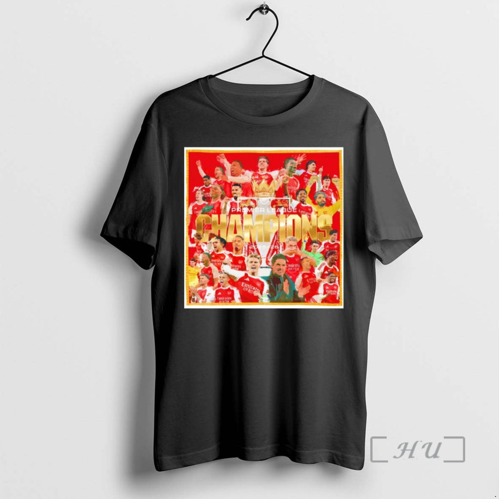 Officials Mikel Arteta Arsenal Fc All Team Premier League Champions 2025 26 Premium T Shirts