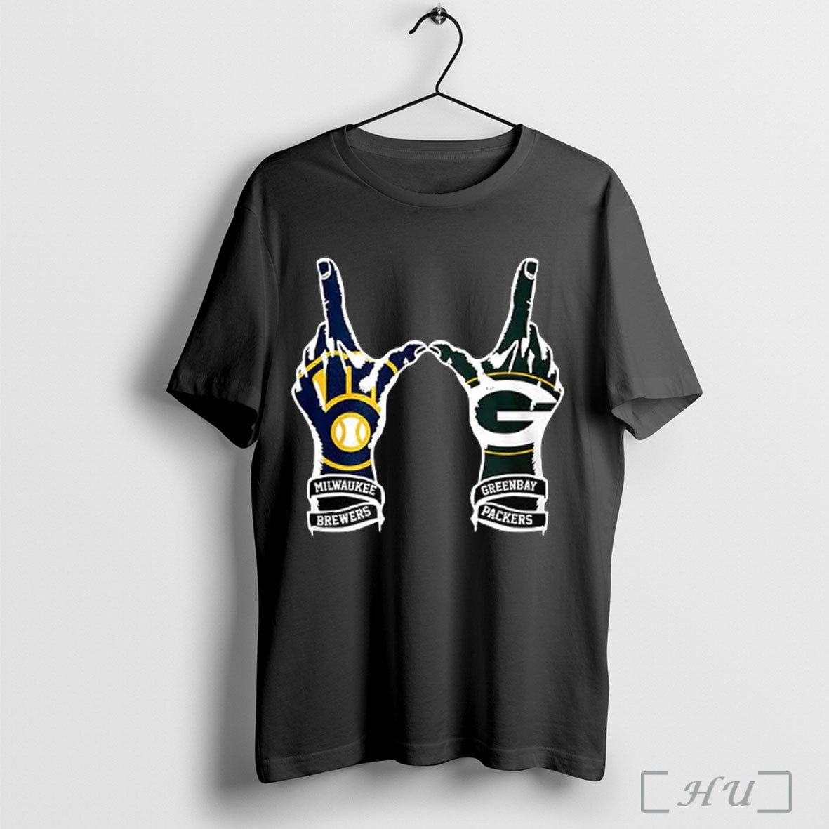 Officials Milwaukee Brewers Vs Green Bay Packers Hands T Shirt