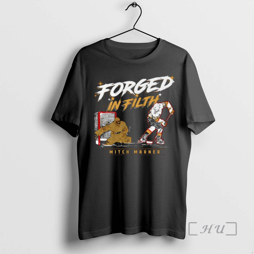 Officials Mitch Marner Vegas Golden Knights Hockey Nhl Forged In Filth 2026 Premium T Shirts