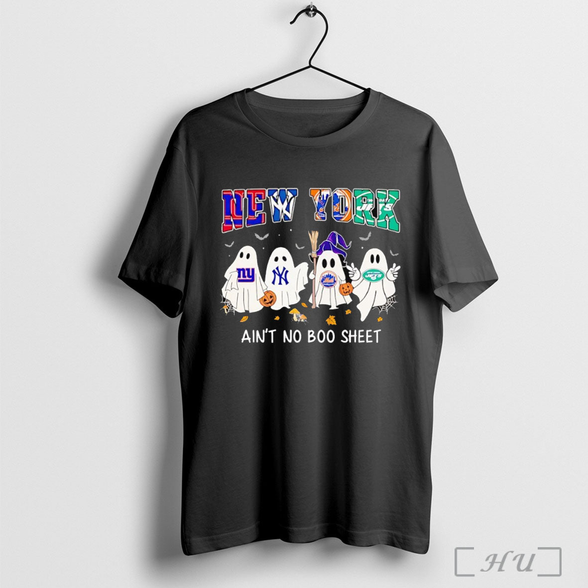 Officials New York Sports Ghost Aint No Boo Sheet Halloween T Shirt