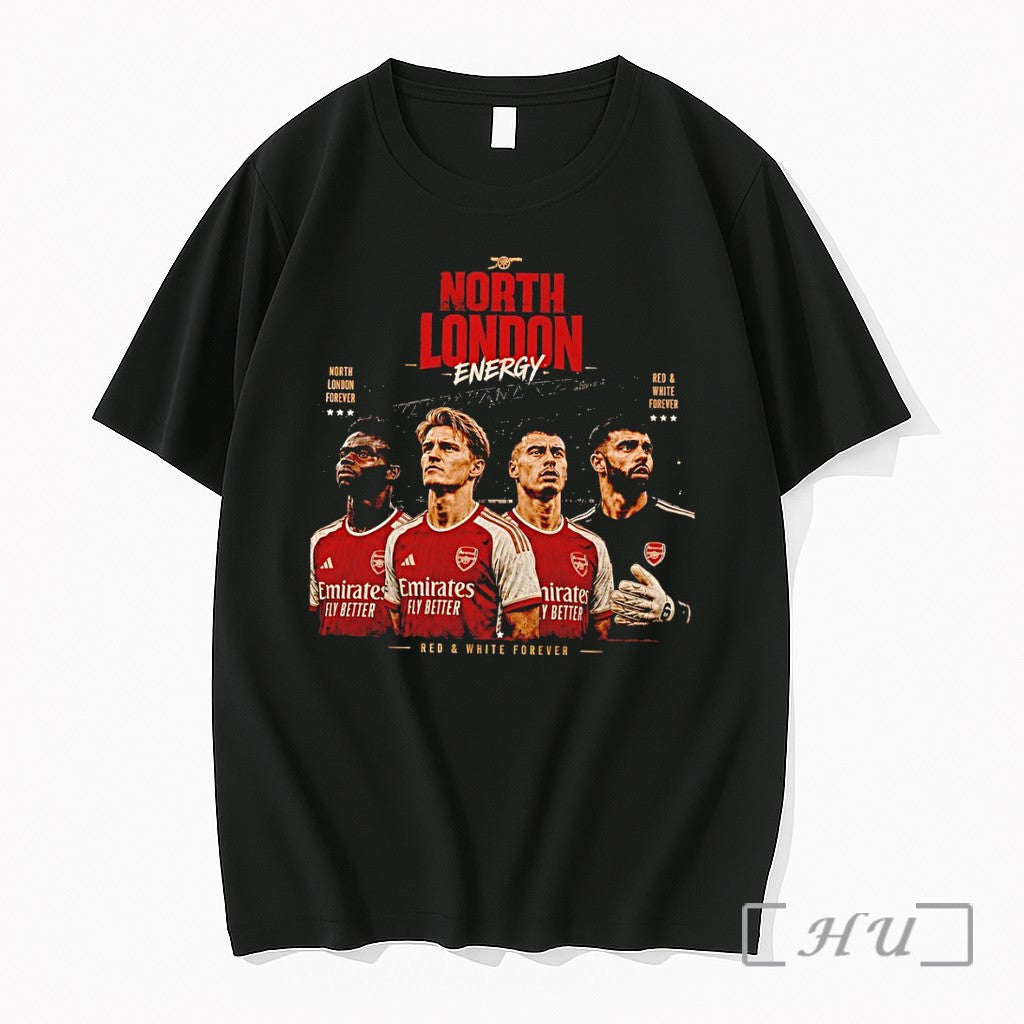 Officials North London Energy Arsenal Fc Red And White Forever 2026 Premium T Shirts Sweater