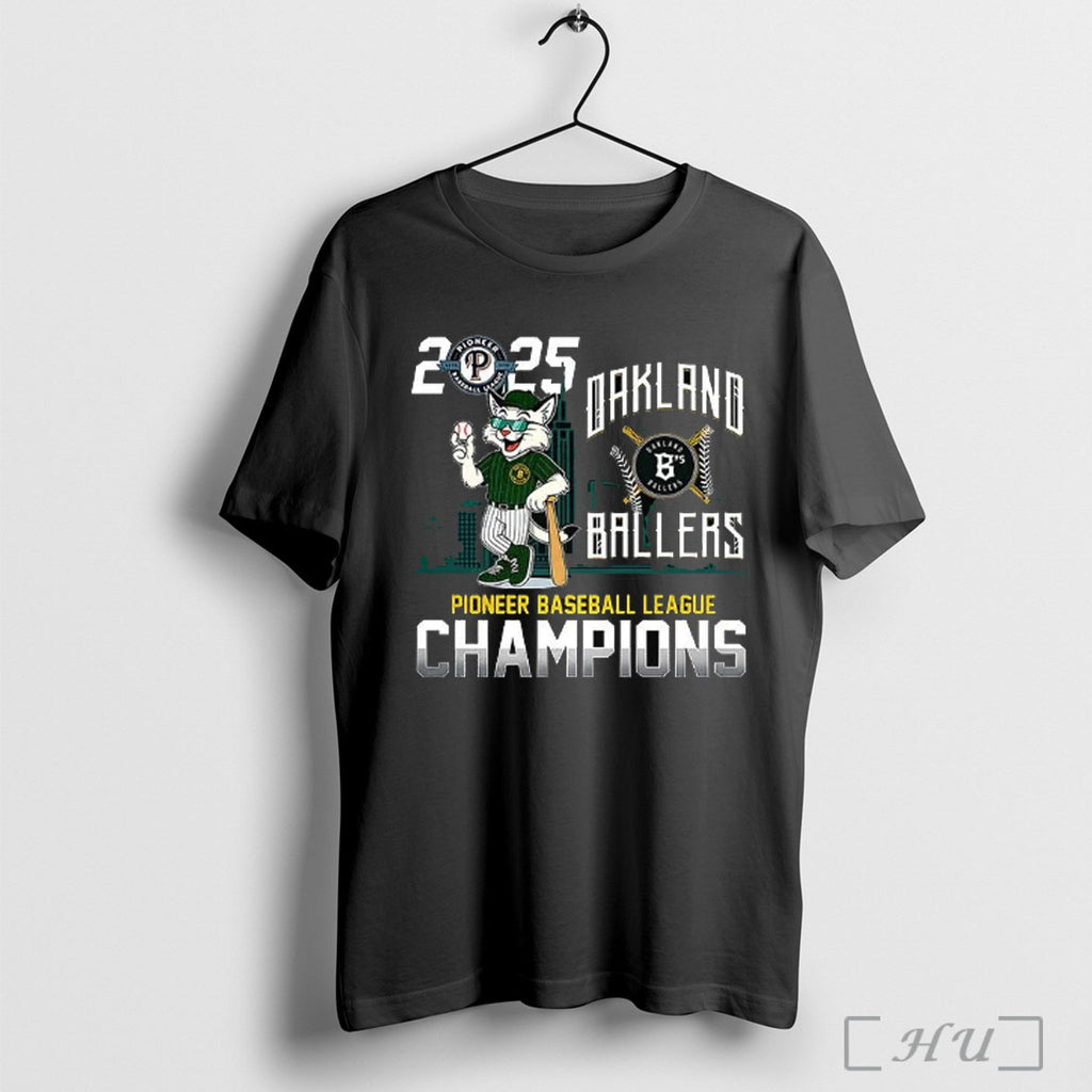 Officials Oakland Ballers Pioneer Baseball League Champions 2025 Mascot T Shirt