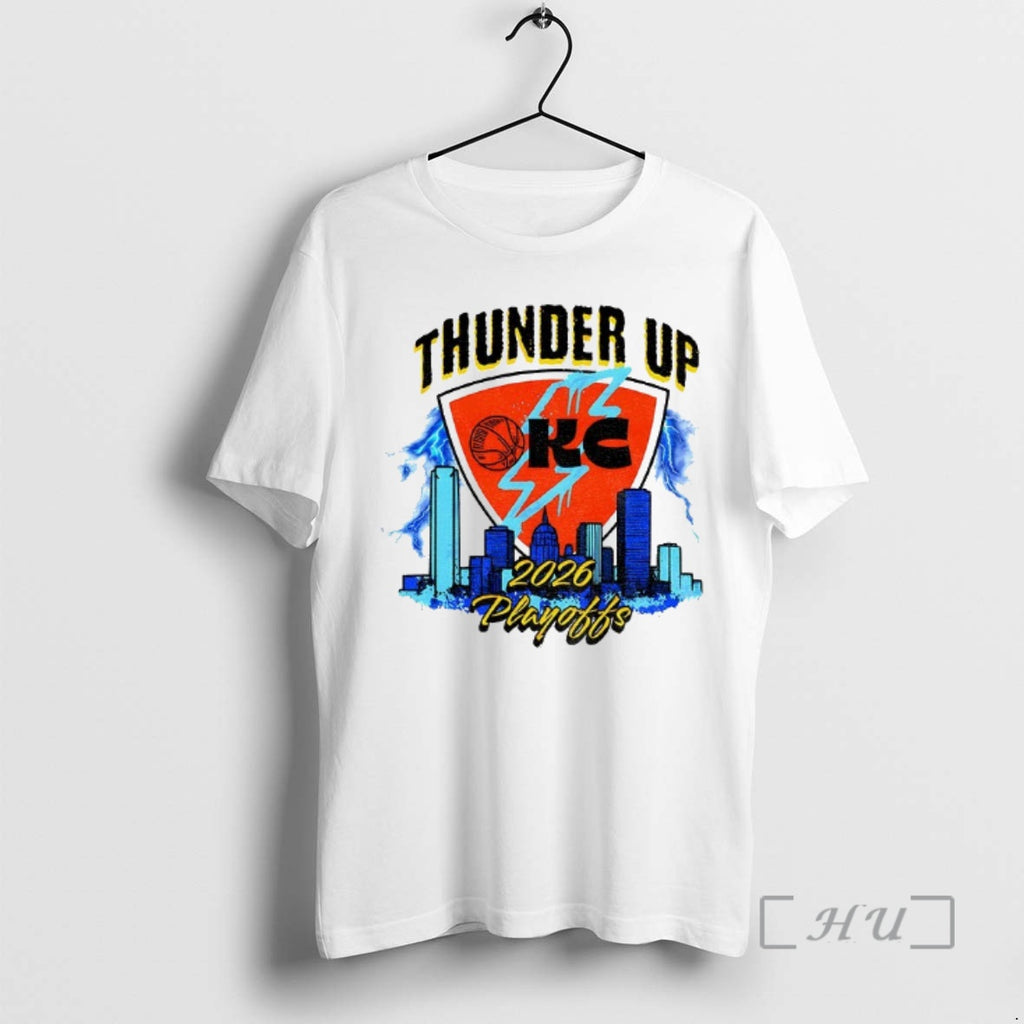 Officials Oklahoma City Thunder Basketball City Skyline Thunder Up 2026 Playoffs Premium T Shirts Sweater