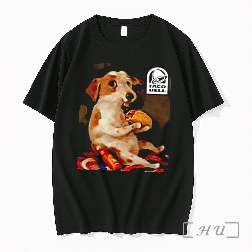 Officials Painterly Dog Eating Taco Taco Bell Hot Sauce