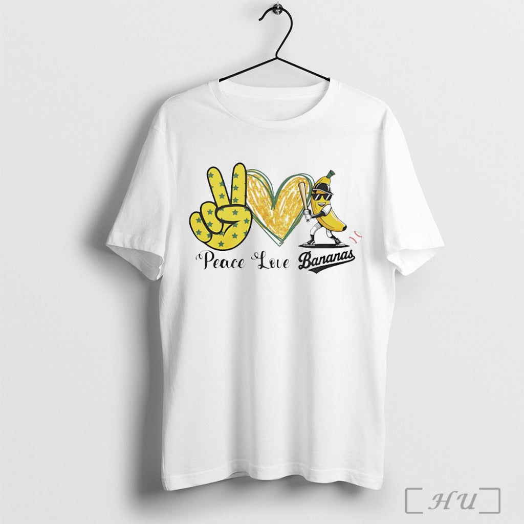 Officials Peace Love Bananas Baseball T Shirt