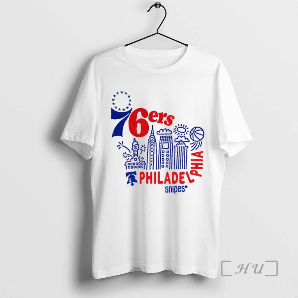 Officials Philadelphia 76ers Basketball City Skyline Doodles Typography Snipes