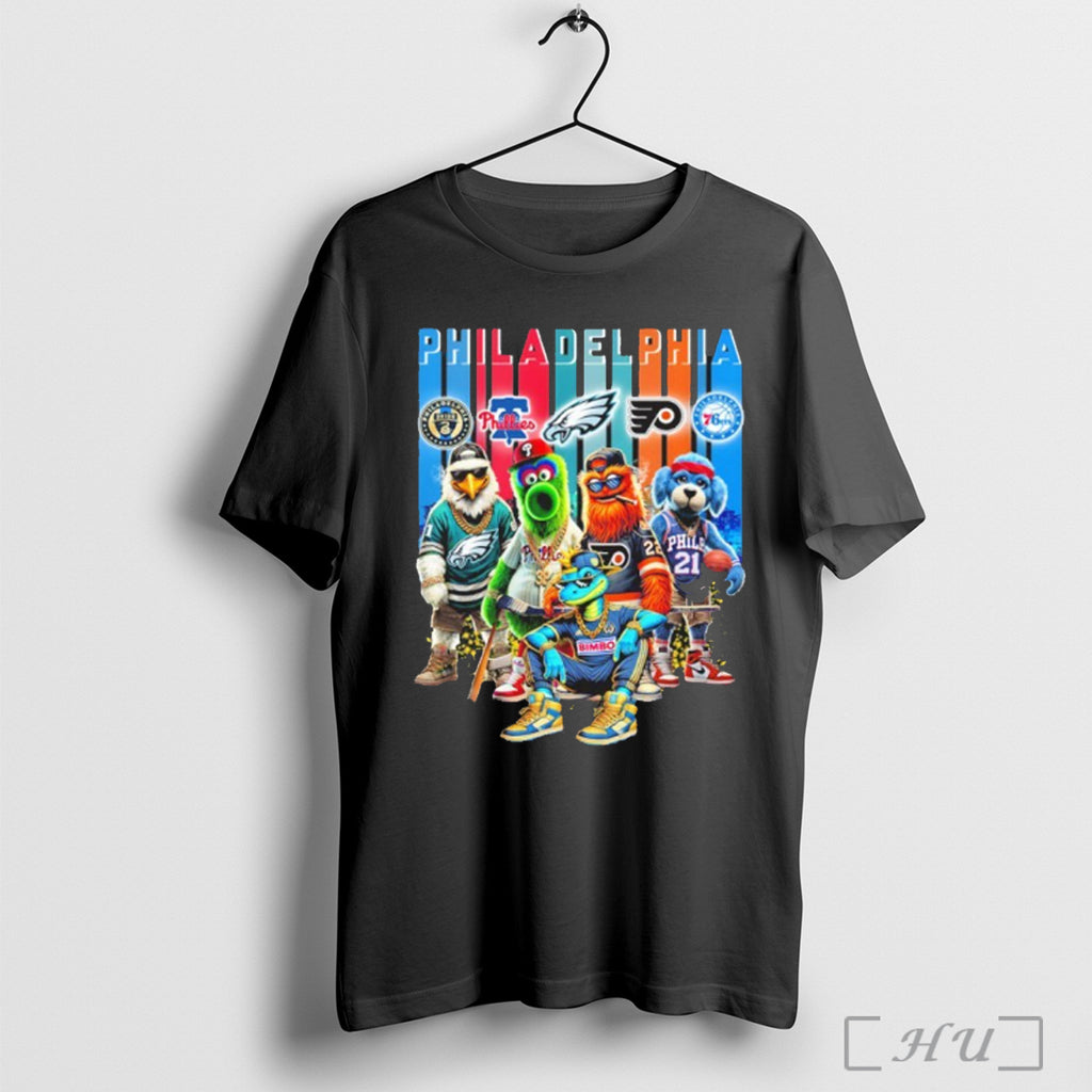 Officials Philadelphia Mascot Sports Teams Skyline Retro T Shirt