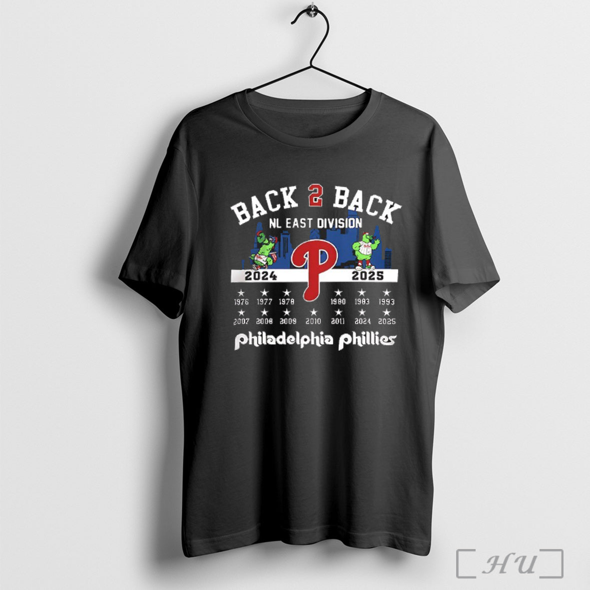 Officials Philadelphia Phillies Back 2 Back Nl East Division Champions 2024 2025 Mascot V Neck