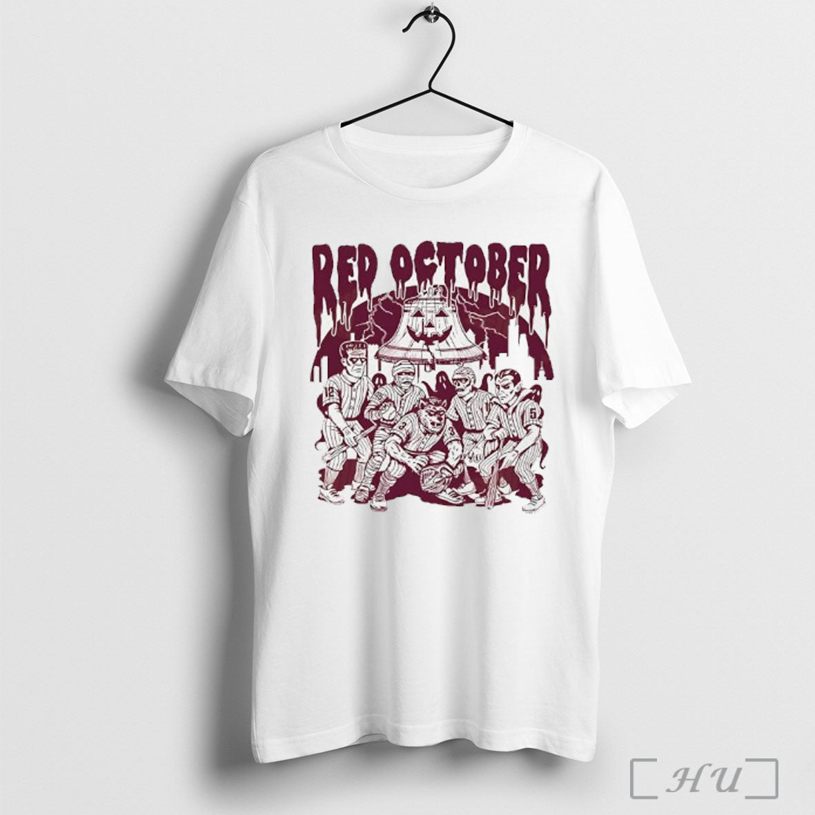 Officials Philadelphia Phillies Baseball Phanatic Red October Hallowenn Characters T Shirt