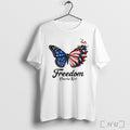 Officials Pray For Charlie Kirk Freedom Butterfly Rose Great American Patrio T Shirt