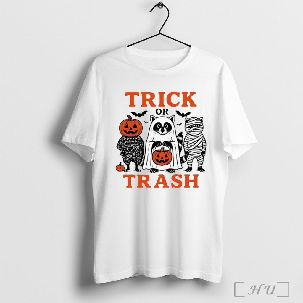 Officials Raccoon Trick Or Trash Halloween Ladies T Shirt