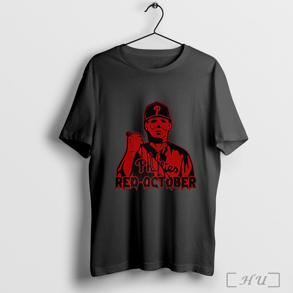 Officials Red October Phillies Michael Myers Halloween T Shirt