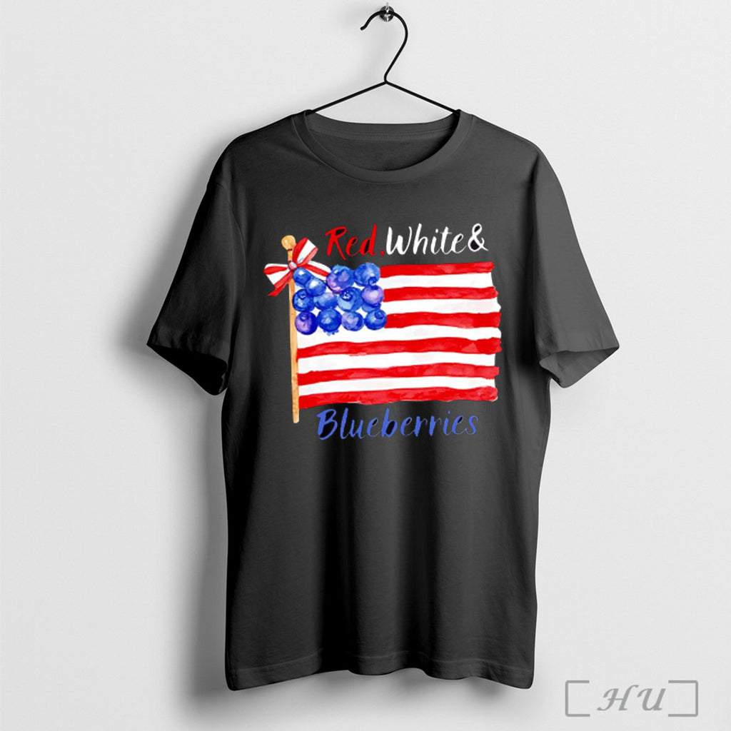Officials Red White And Blueberries Charlie Kirk Inspired Usa T Shirt