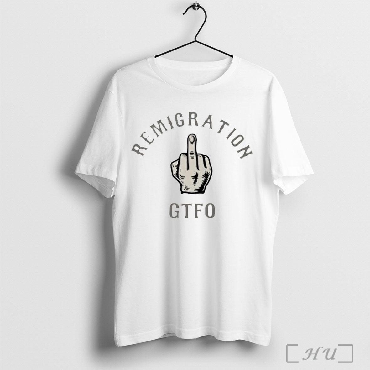 Officials Remigration Gtfo Middle Finger T Shirt