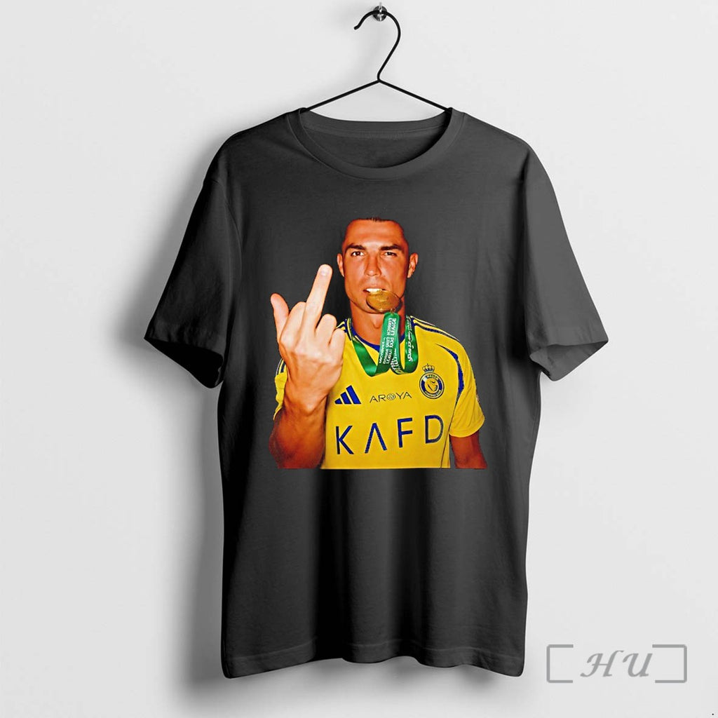 Officials Ronaldo Al Nassr 2025 26 Saudi Pro League Champions Middle Finger Premium T Shirts