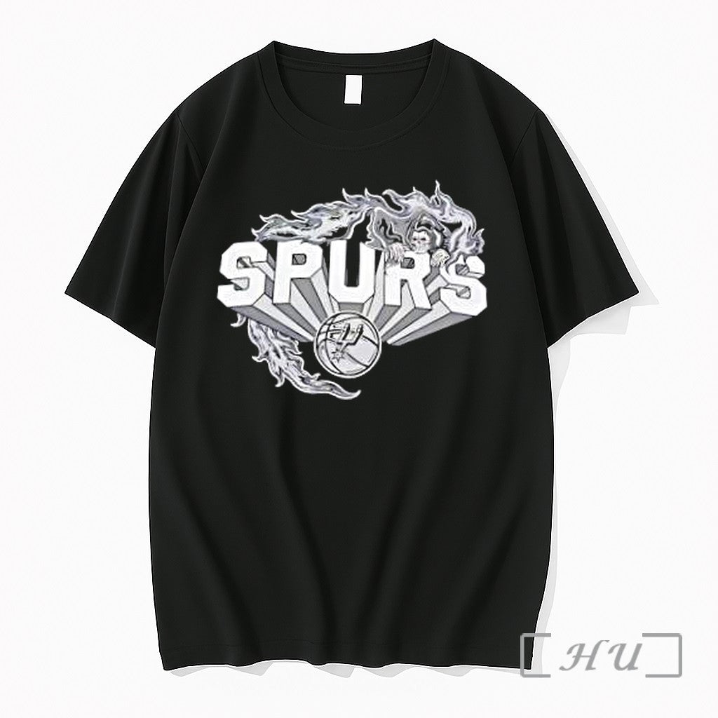 Officials San Antonio Spurs Nba Grim Reaper Flaming Skull Logo