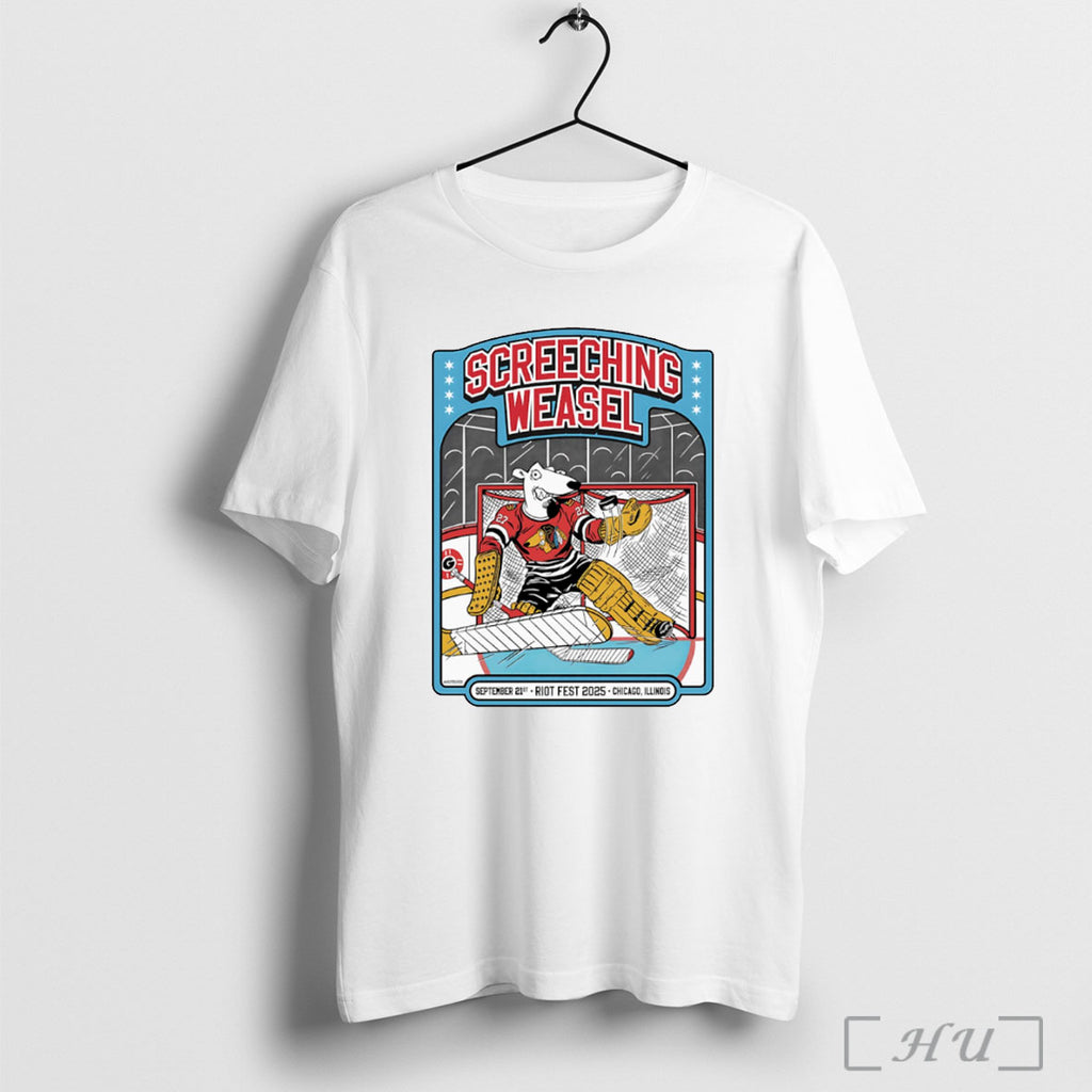 Officials Screeching Weasel Chicago Hockey T Shirt