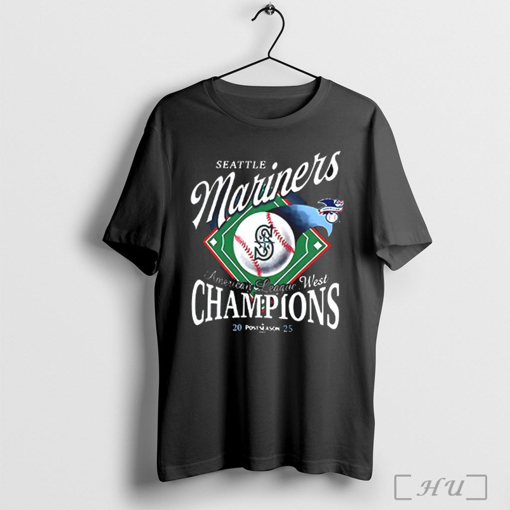 Officials Seattle Mariners Al West Division Champions Postseason 2025 V Neck T Shirt
