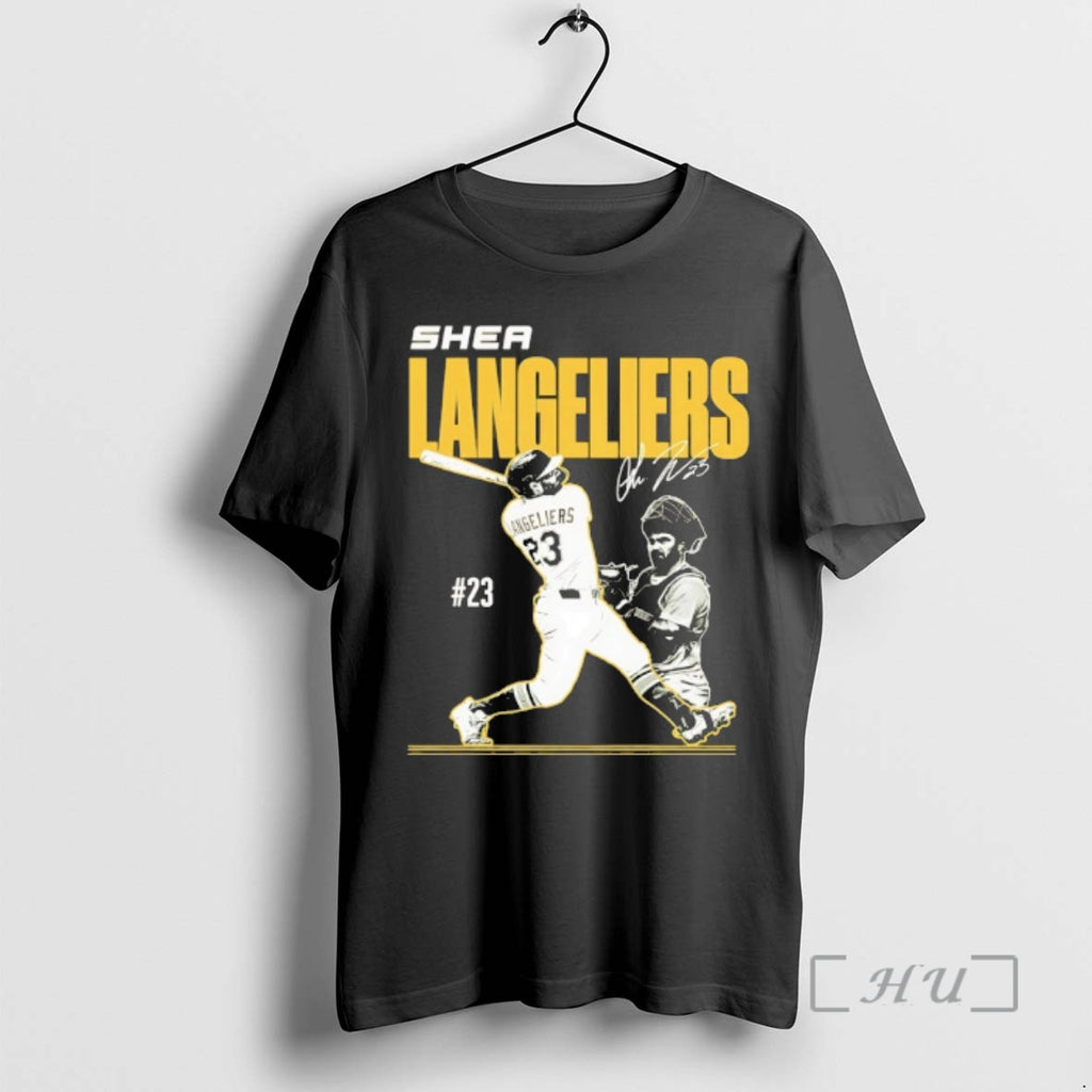 Officials Shea Langeliers 23 Athletics Baseball Slugger Swing Signature
