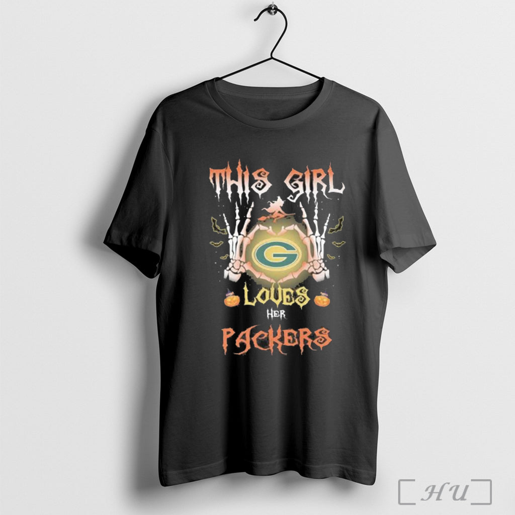 Officials Skeleton Hand This Girl Loves Her Green Bay Packers T Shirt