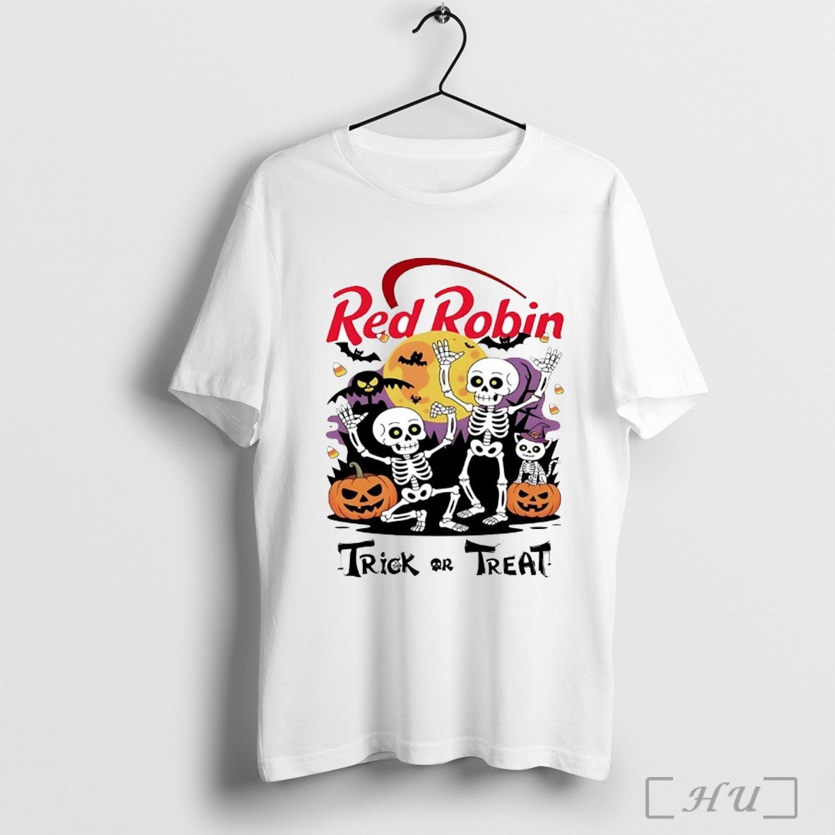 Officials Skeleton Red Robin Trick Or Treat Halloween T Shirt