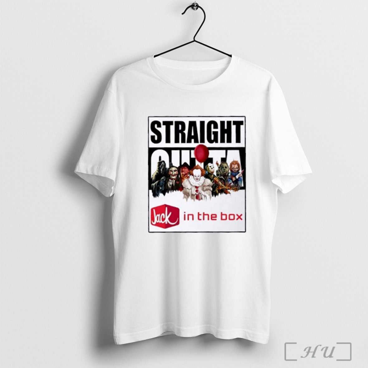 Officials Straight Outta Jack In The Box Horror Movies Halloween T Shirt