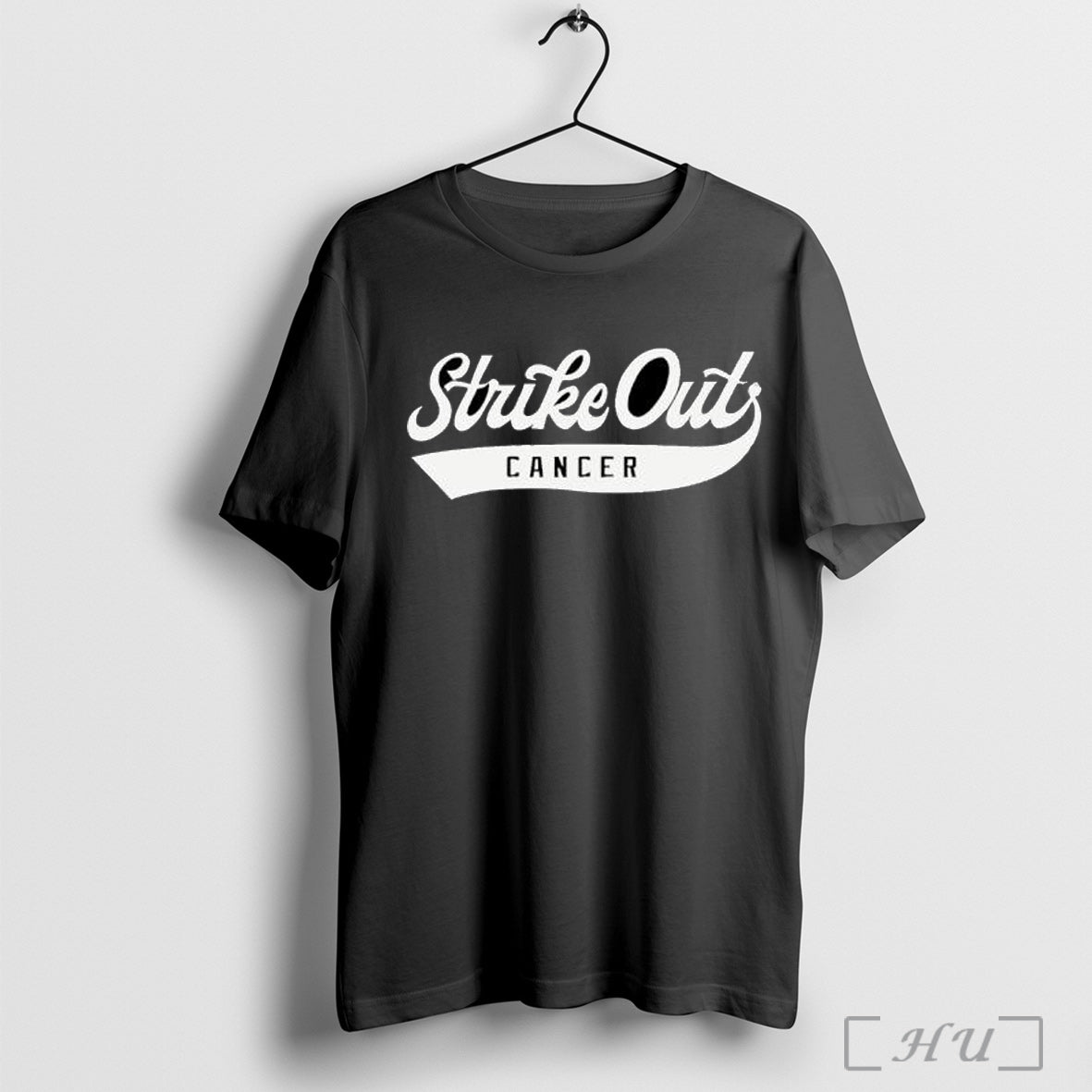 Officials Strike Out Cancer Baseball Typography Awareness Ribbon Vintage Posters T Shirt