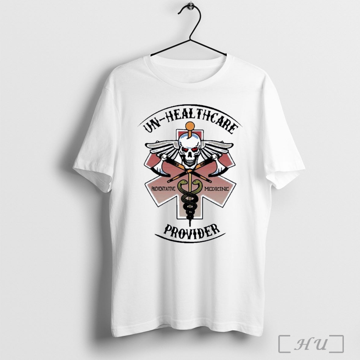 Officials The Fat Electrician Unhealthcare Preventive Medicine Tattoo Skull Axes Snake Wings T Shirt