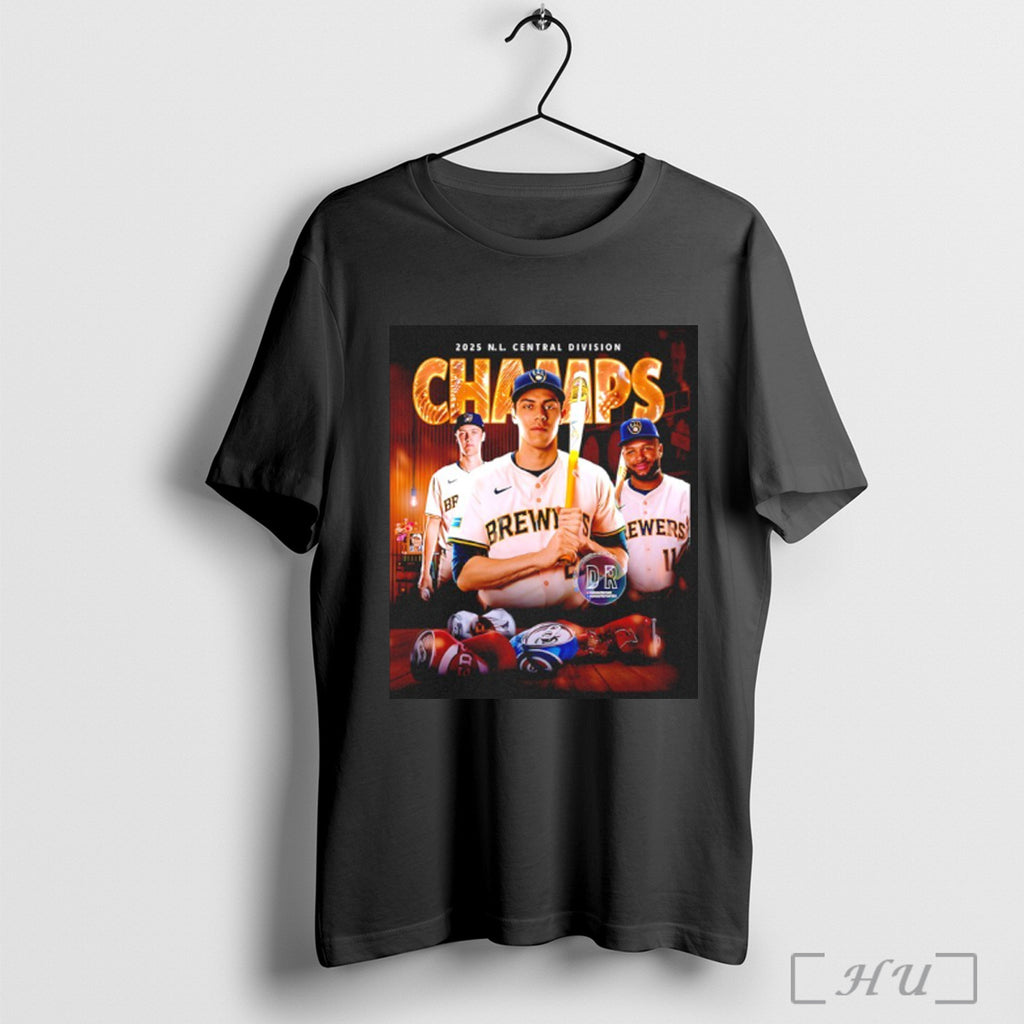Officials The Milwaukee Brewers Are 2025 Nl Central Division Champions T Shirt