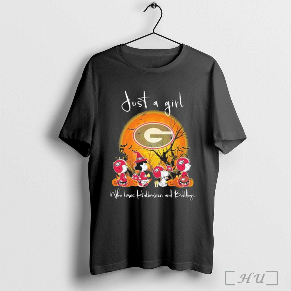 Officials The Peanuts Just A Girl Who Loves Halloween And Georgia Bulldogs T Shirt