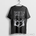 Officials Theres A Skelly In My Belly Heart Hands Skeleton T Shirt