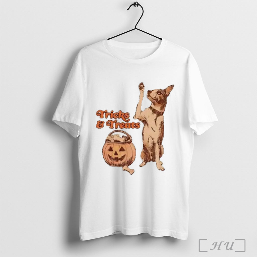Officials Tricks And Treats Dog Brings Basket Bones Halloween T Shirt